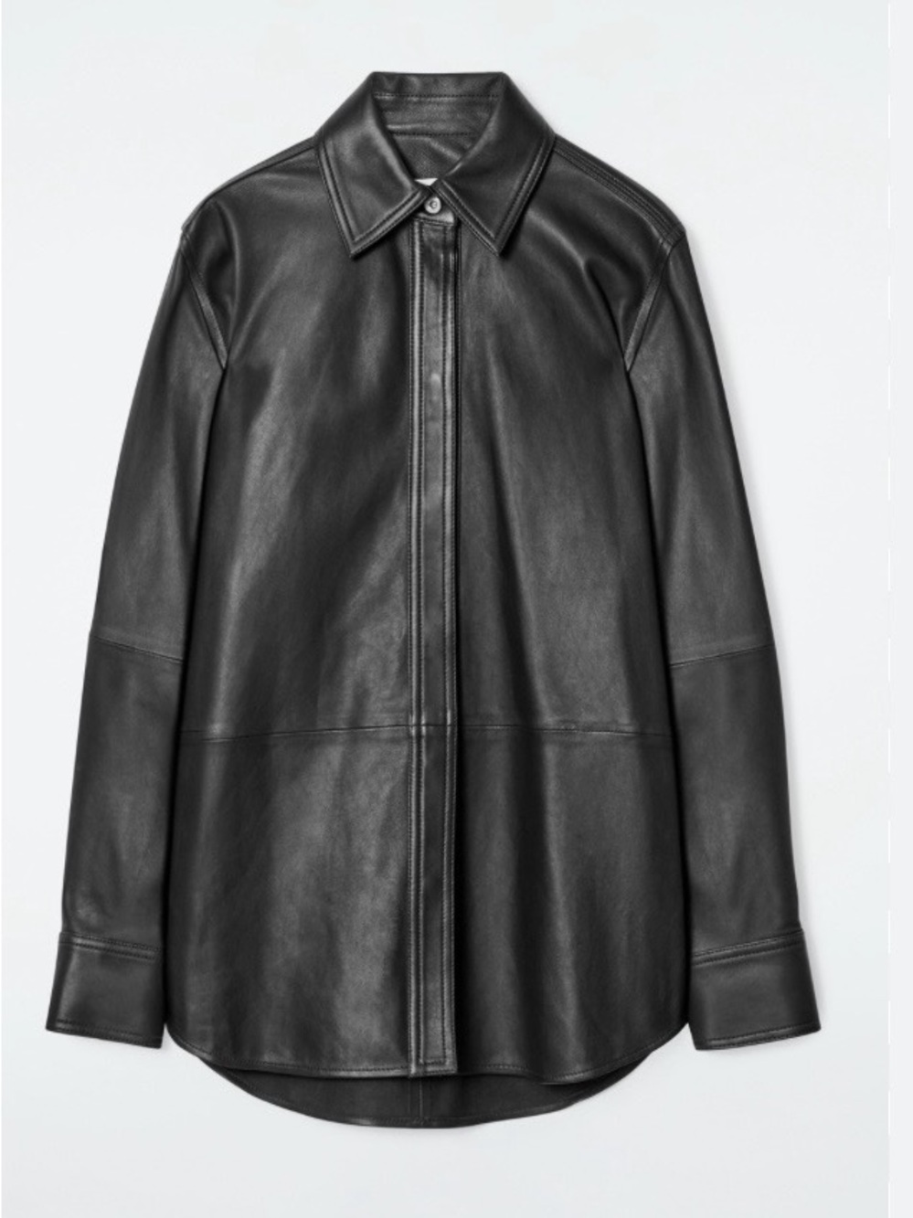 COS Leather Top Stitched Shirt